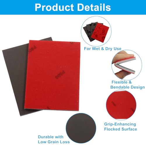 20 PCS Ultra Fine 800 Grit Sanding Sponge - size: 800 Grit
