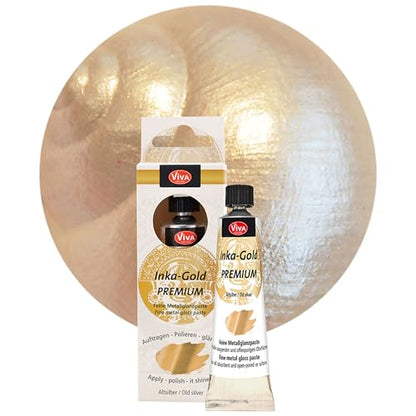 Viva Decor Inka Gold Premium Gilding Wax (906 Old Silver, 1,41 oz) metallic acrylic paint - craft paint set - effect paints - craft paints acrylic sets - apply, polish - done! - Made In Germany - color: Old Silver