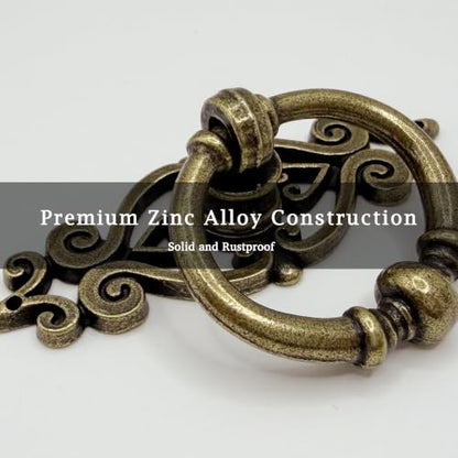 8 Pack Antique Brass Ring Pulls, Single Hole Cabinet Hardware - color: Antique Brass