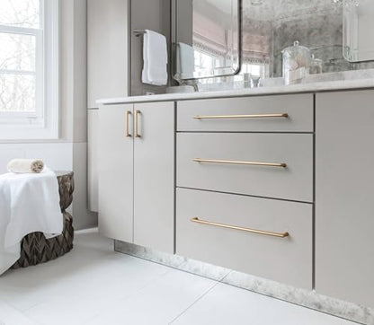 Goo-Ki Brushed Copper Cabinet Pulls with 7.6''Hole Centers, Modern Style Zinc Alloy Cabinet Handles for Dresser,Wardrobe,Cupboard- 6 Pack - color: Champagne Bronze, size: 3'' Hole Centers