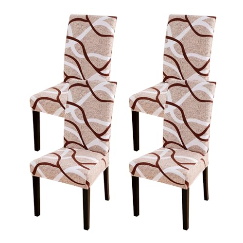 Dining Chair Covers Set of 4, Stretch Spandex Chair Slipcover, Light Gray Chair Slipcovers, Washable Anti-Dust Chair Seat Cover for Kitchen Dining Room, Wedding Party - color: Flower3, size: 4Pcs