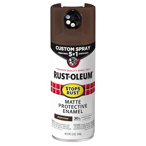 Rust-Oleum Stops Rust Custom 5-in-1 Spray Paint, Matte Spiced Cocoa - color: Matte Cocoa Brown, size: 12 Ounce (Pack of 1)