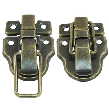 2 Pack Retro Duckbilled Toggle Hasp Latch Bronze - color: Bronze