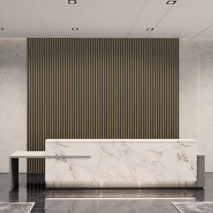 Art3d 96 x 6 Inch 3D Fluted Wood Textured Slat Wall Panel, 8-Pack, Ebony - color: Ebony, size: 96*6