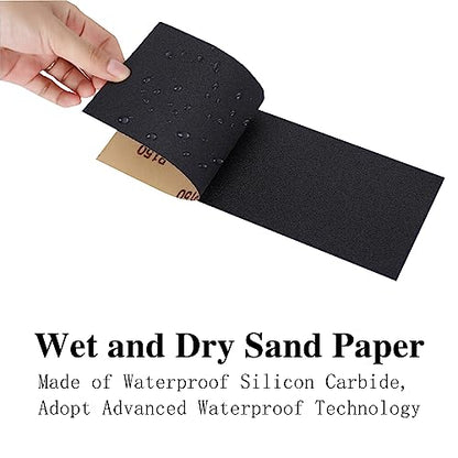 100 Pcs Wet Dry Sandpaper,80 to 5000 Assorted Grit - style: sandpaper-100 pcs