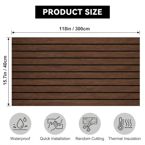3D Wall Panels Peel and Stick – 15.74" x 118" PVC Faux Texture Wall Covering, Self Adhesive Waterproof DIY Accent Wall for Living Room, Bedroom, Sofa Background & Kitchen Backsplash, Covers 12.9 sq.ft - color: A, size: 15.7" x 118"