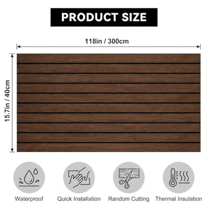 3D Wall Panels Peel and Stick – 15.74" x 118" PVC Faux Texture Wall Covering, Self Adhesive Waterproof DIY Accent Wall for Living Room, Bedroom, Sofa Background & Kitchen Backsplash, Covers 12.9 sq.ft - color: A, size: 15.7" x 118"