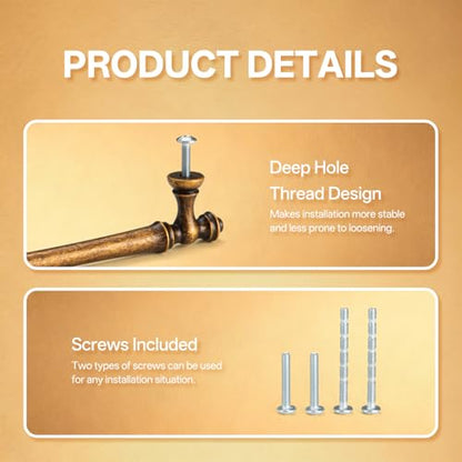 Liron Hardware 10 Pack Antique Brass 5 Inch Vintage Kitchen Cabinet Handles - size: 5 Inches (128mm) Hole Center