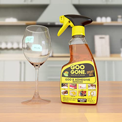 Goo Gone Adhesive Remover Spray Gel, 2 Pack with Sticker Lifter - size: 12 Fl Oz (Pack of 2 + Sticker Lifter)