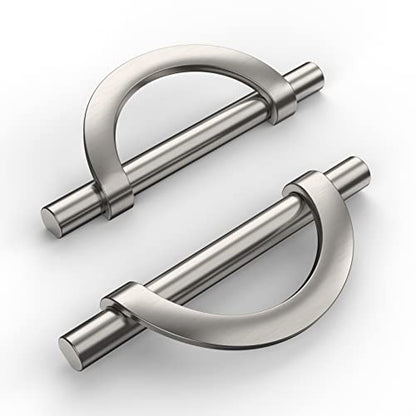 Amerdeco 10 Pack Brushed Satin Nickel Cabinet Pulls 3.75 Inch(96MM) Hole Centers Kitchen Cabinet Handles Hardware - color: Brushed Satin Nickel, size: 3.75"/96MM Hole Center, style: 10 Pack