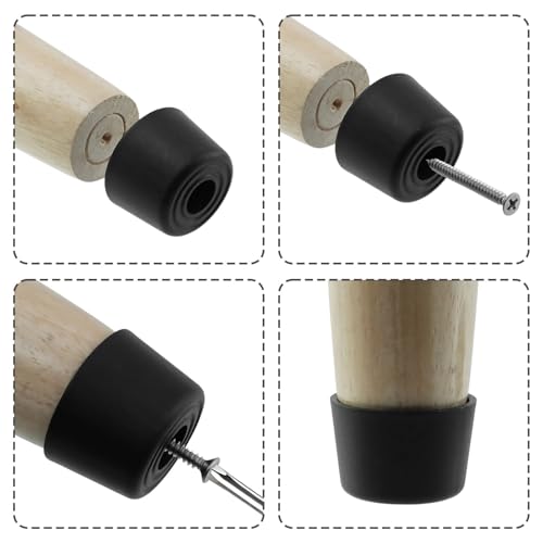 MY MIRONEY 8PCS Plastic Furniture Legs Hardware Screw-in Sofa Legs Couch Legs Replacement Black Round Chair Legs Riser Furniture Feet Protectors with Screws, 0.94" D x 0.79" H - size: 0.94" x 0.79"