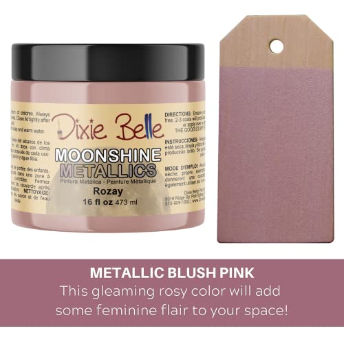 Dixie Belle Paint Company Moonshine Metallics - Rozay (16oz) - color: Rozay, style: 16 Fl Oz (Pack of 1)