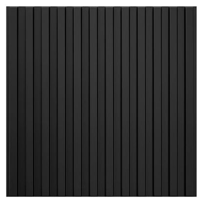 STICKGOO 3D Slat Wall Panels, PVC Fluted Wall Decor, 12 Tiles, Black - color: Black