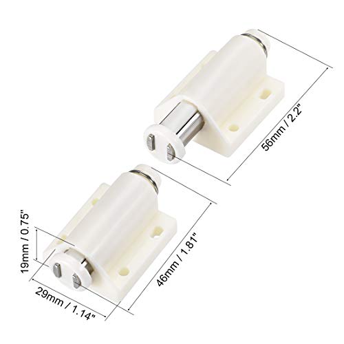 uxcell Touch Catch Magnetic Press Latch for Cabinet Door Cupboard Drawers White 4pcs - color: White