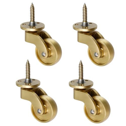 Semetall 1-1/4 Inch Solid Brass Swivel Caster for All Floor Mat Set of 4 - style: A-108