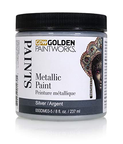 Metallic Paint, 8 oz Jar, Silver - color: Silver
