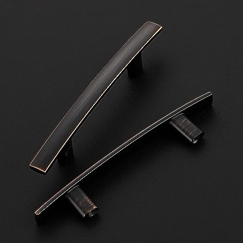 30 Pack Oil Rubbed Bronze Cabinet Handles, 3" Hole Center Curved Pulls - color: Oil Rubbed Bronze, size: 3" Hole Center