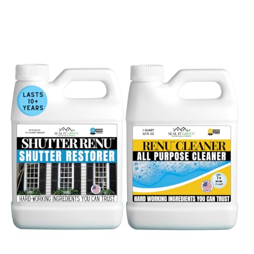 Premium Shutter Restorer & Cleaner kit | Lasts 10+ Yrs. | Quart Kit - size: Quart Kit / 32 Fl Oz (Pack of 1)