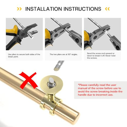 Rergy 10 Pack 3-3/4 Inch Hole Center Gold Handles for Cabinets - color: Gold, size: 3-3/4in Hole Center(96mm)