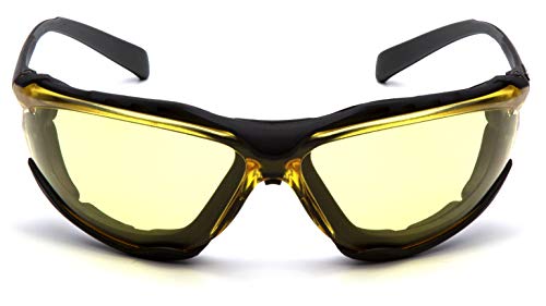 Pyramex Proximity Safety Glasses Eye Protection, Amber H2X Anti-Fog - color: Amber H2x Anti-fog Lens/ Black Frame