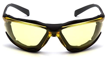 Pyramex Proximity Safety Glasses Eye Protection, Amber H2X Anti-Fog - color: Amber H2x Anti-fog Lens/ Black Frame