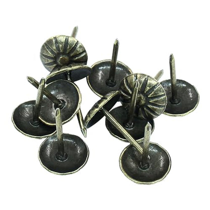 100 Pcs, 7/16" Antique Brass Upholstery Tacks for Furniture - color: Bronze
