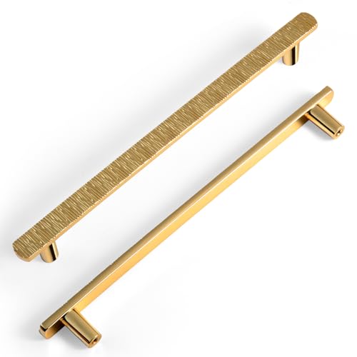 Goo-Ki 7-1/2 Inch（192mm Hole Centers Luxurious & Sturdy Gilded Ray Cabinet Handls,Polished Rich Gold Cabinet Pulls for Kitchen,Drawer,Cupboard & Wardrobe,6 Pack - color: Polished Rich Gold, size: 7.6 inch (192 mm) Hole Centers, style: Pulls With No Backpl