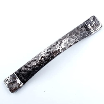 Jetland Arched Hammered Cabinet Pulls - 4-Pack, Aged Silver, 4" Hole Centers, Rustic Solid Cast Handle Pulls for Dresser Nightstand Furniture, HT0611OS102 - color: Aged Silver, size: 4 Inch Hole Centers