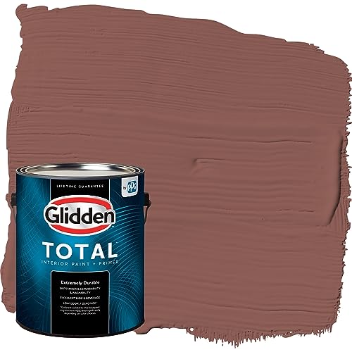 Glidden Total Interior Wall Paint & Primer All-in-One, Raspberry Truffle/Red, Flat, 1 Gallon - color: Raspberry Truffle