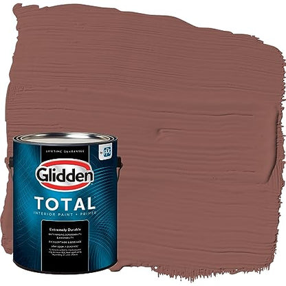 Glidden Total Interior Wall Paint & Primer All-in-One, Raspberry Truffle/Red, Flat, 1 Gallon - color: Raspberry Truffle