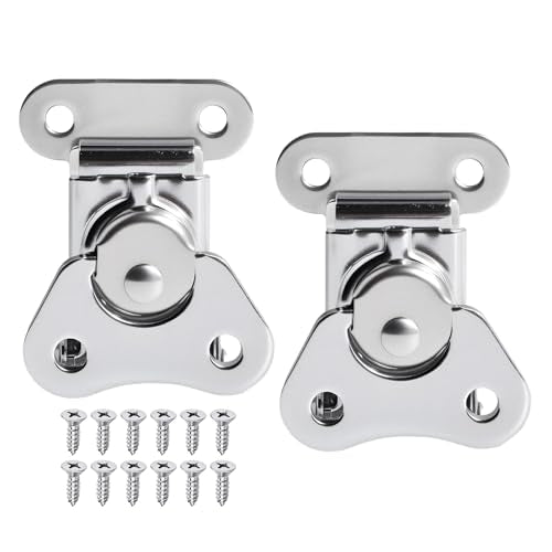 2 Pcs Butterfly Twist Latch, Small, Silver, 304 SS, 1.48" X 1.5" - size: 304 Stainless Steel