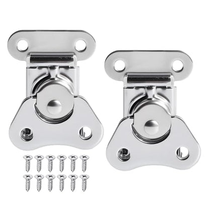 2 Pcs Butterfly Twist Latch, Small, Silver, 304 SS, 1.48" X 1.5" - size: 304 Stainless Steel