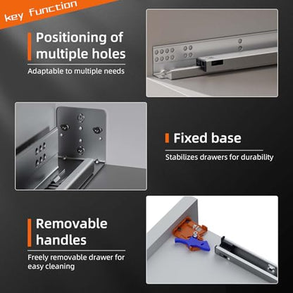21 Inch Soft Close Undermount Drawer Slides,Full Extension,100 Lbs,1 Pair - size: 21Inch