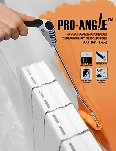 ROLLINGDOG 4Inch Velour Paint Roller and 10PC Foam Paint Roller Covers - 12" Adjustable Long Frame with 4 Locking Positions,Great for Detail Painting at Awkward Corners and Architrave