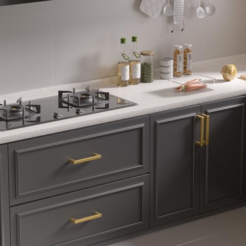 Haidms Gold Cabinet Handles 3 Inch Brushed Gold Cabinet Handles 30 Pack - color: Gold, size: 3 Inch Hole Center
