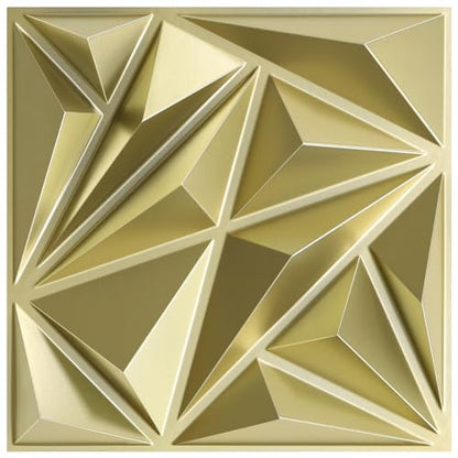 STICKGOO Diamond 3D Wall Panels, Champaign Gold, 12''x12'', 33 Pack - color: Champaign Gold