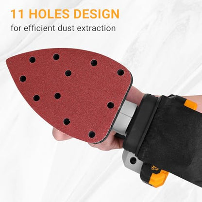 Sandpaper Sanding Discs Set: DEKOPRO 50 PCS Mouse Detail Sander Sandpaper Include 40,80,120,180,240 Grit