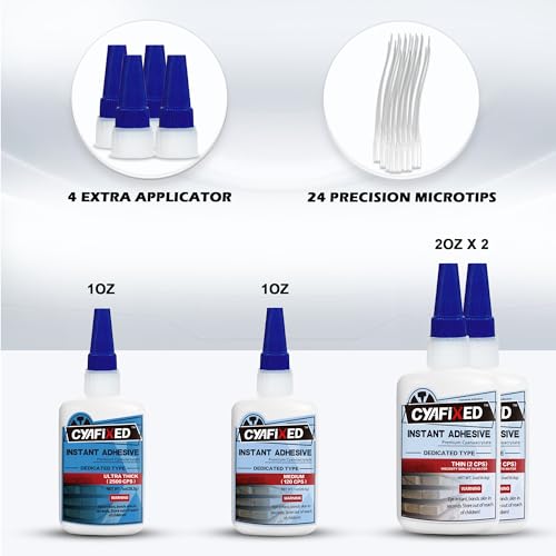 Super Glue Kits, Thin, Medium & Ultra Thick, 6 oz CA Glue for Woodworking - size: 6 oz