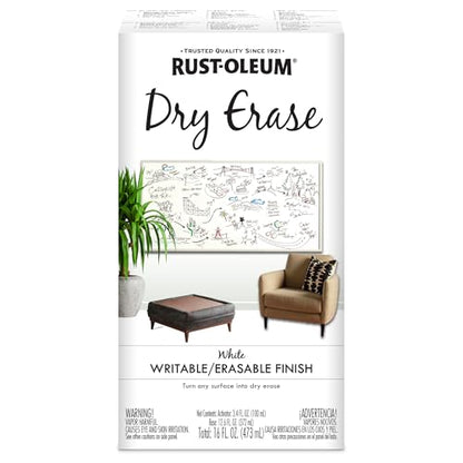Rust-Oleum Dry Erase White Brush-On Paint Kit - size: 16 Fl Oz (Pack of 1)