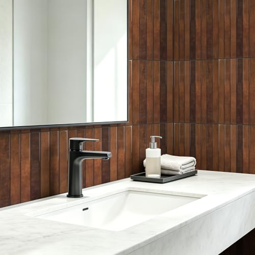 WOWSTAR 10-Sheet Thickened Peel and Stick Backsplash for Kitchen, Back Splashes Stick on Tile, Waterproof Wall Tiles, Terracotta - color: Terracotta