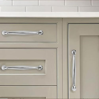 khtumeware 10 Pack 3 Inch(76mm) Polished Chrome Cabinet Pulls Heavy Duty Solid Cabinet Handles Heavy Duty Solid Cabinet Hardware for Cupboard Drawer Pulls Dresser Handle - color: Polished Chrome, size: 3 inch Hole Center