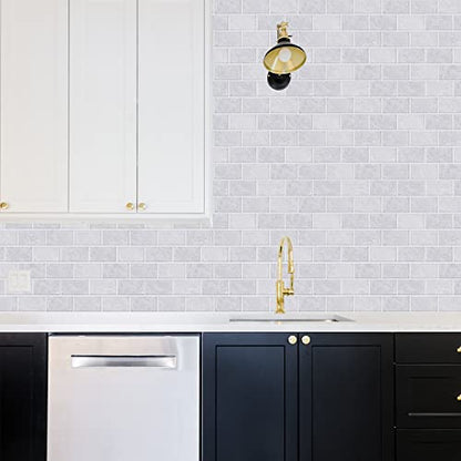 STICKGOO Subway Tile Peel and Stick Backsplash, Thicker Design 12" x 12" Stick on Backsplash Tiles for Kitchen, Bathroom, Wall Tile (10 Sheets, Cinderella Grey) - color: Cinderella Grey