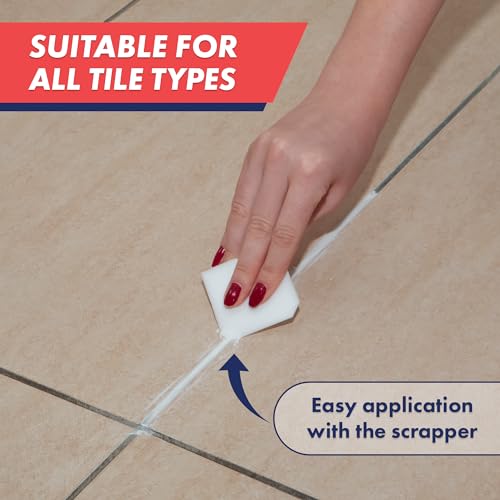 ZippySolve Tile Grout Repair Kit, Refresh Tile, Grout Sealer (8.8oz, White) - color: White