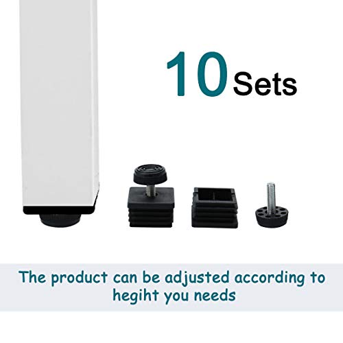 uxcell Plastic Square Adjustable Furniture Leveling Foot Insert 50 x 50mm 4 Sets