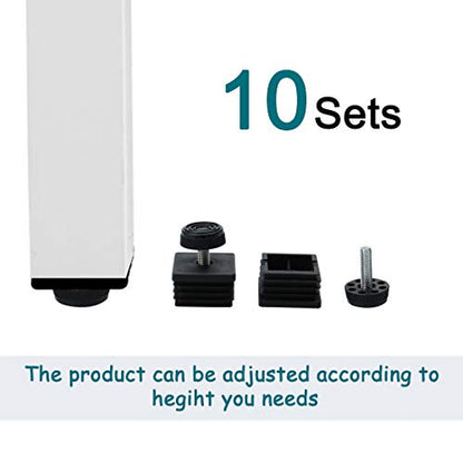 uxcell Plastic Square Adjustable Furniture Leveling Foot Insert 50 x 50mm 4 Sets