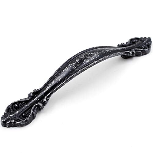 Jetland Cabinet Hardware Handle Pull - 5-Pack, Antique Silver, 3" (76mm) Hole Centers, PW8803AS76 - color: Antique Silver, size: 3 Inch Hole Centers