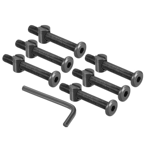 PATIKIL M8 x 60mm & M8 x 18mm Bunk Bed Bolts, 6 Pack Hex Drive Socket Cap Barrel Screws Bolt Nuts Assortment Kit with 1Pcs Wrench for Furniture Bed, Zinc Color - size: M8x60mm