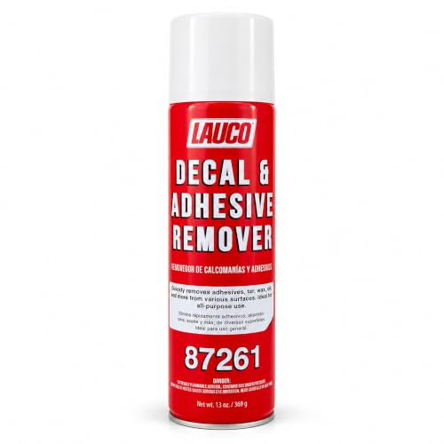 LAUCO Decal & Adhesive Remover – 13 oz Aerosol Spray – Removes Stickers, Tar, Wax, Oil, Bugs, Sap – Safe on Cured Paint, Vinyl & Fabrics – Single & Multi-Pack Options [87261] (1-Pack (13 oz)) 87261