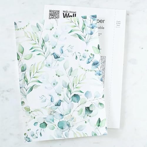 Main Street Peel and Stick Wallpaper Sheets, Eucalyptus, 24-Pack - style: Eucalyptus