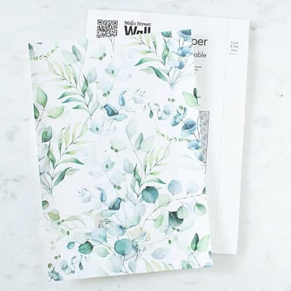 Main Street Peel and Stick Wallpaper Sheets, Eucalyptus, 24-Pack - style: Eucalyptus